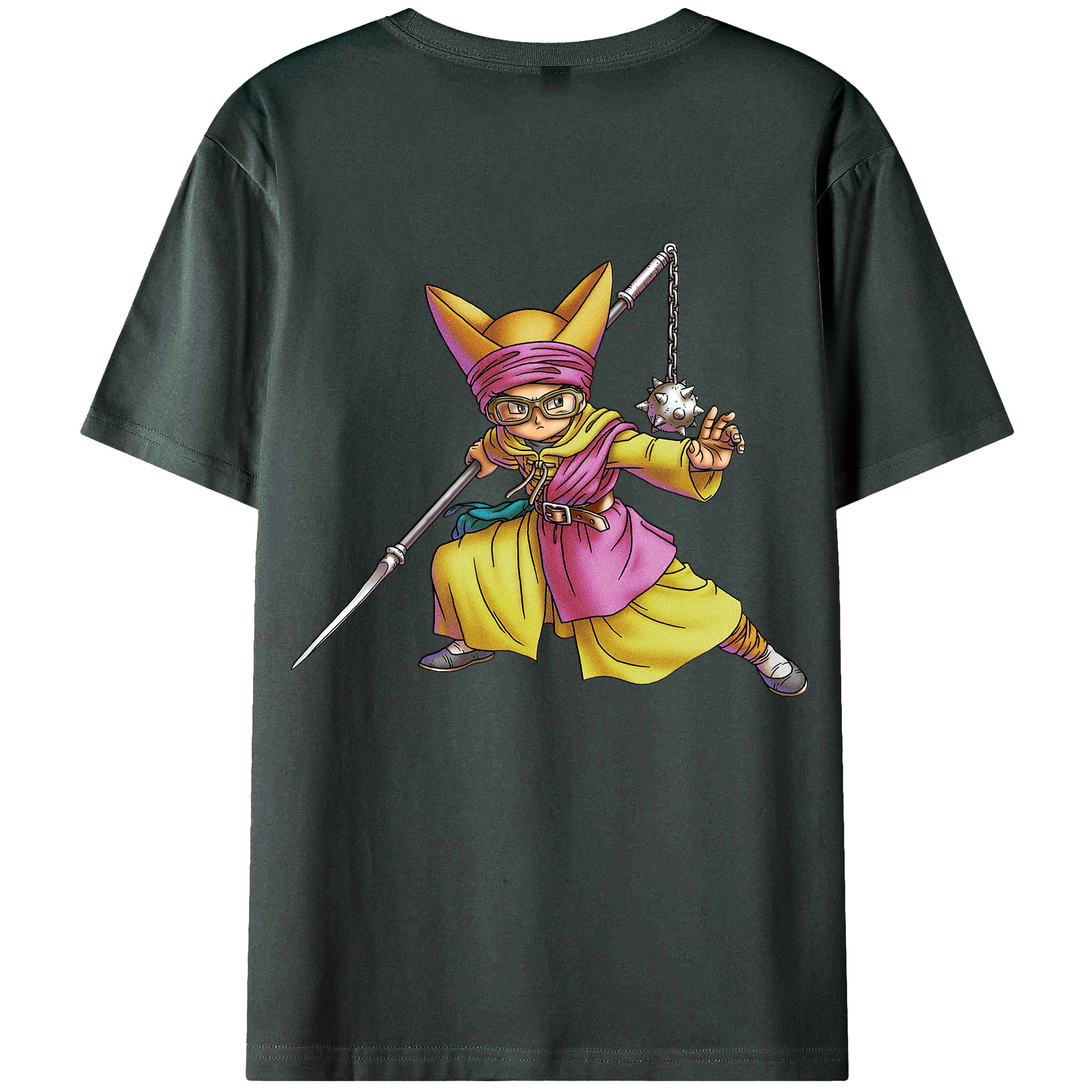 （画像用） ドラゴンクエスト Doragon Kuesuto Dragon Quest 綿100％ メンズ半袖Tシャツ（バックプリント） 通気性